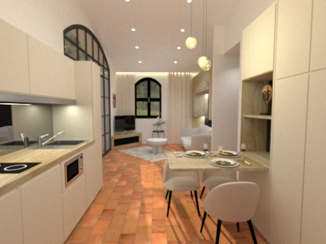 Transformation d’un garage en appartement indépendant avec mezzanine au style provençal