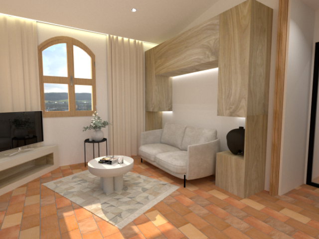 Transformation d’un garage en appartement indépendant avec mezzanine au style provençal