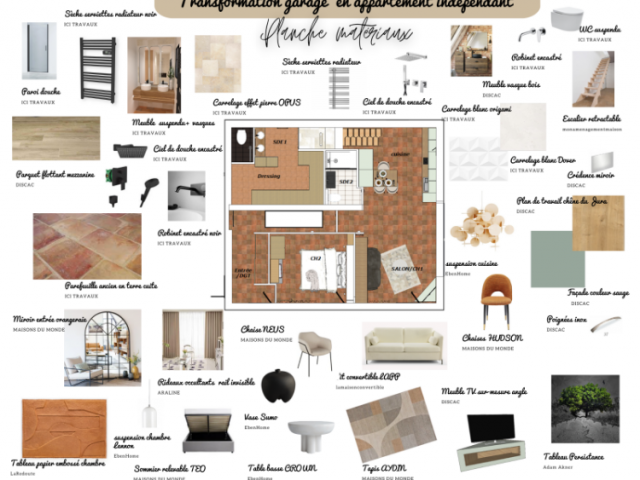 Transformation d’un garage en appartement indépendant avec mezzanine au style provençal