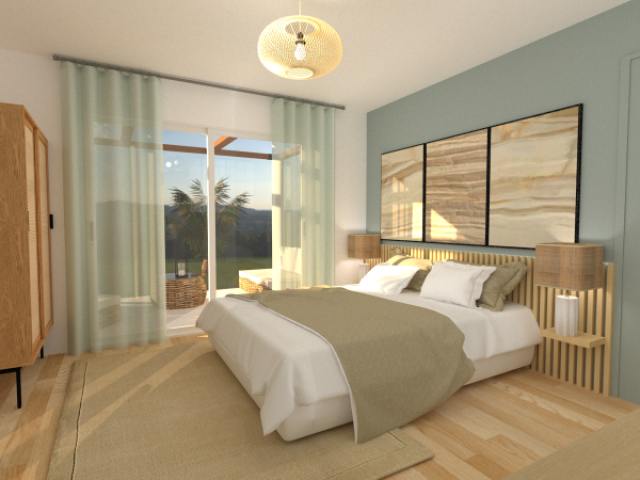 Suite Parentale Nature et Confort dans les Tons Vert d’Eau