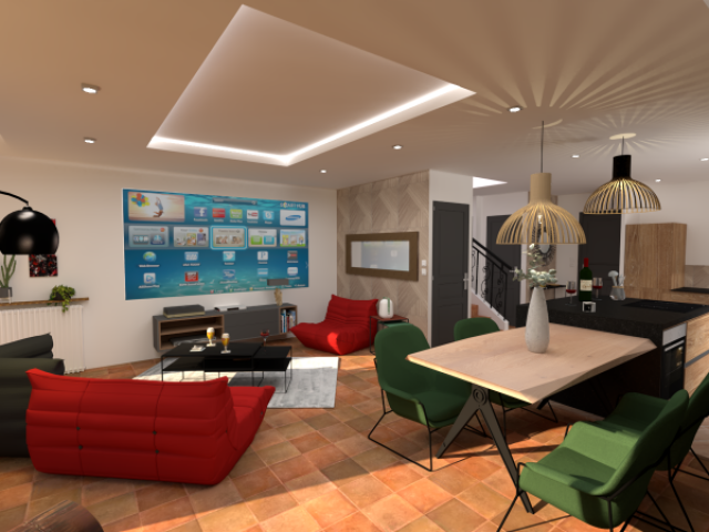 Rénovation complète d’un salon / salle à manger dans une villa à Aix-en-Provence