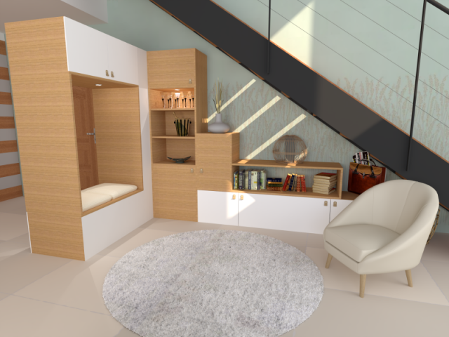 Transformation d’un salon avec mezzanine dans une maison contemporaine à Puyloubier