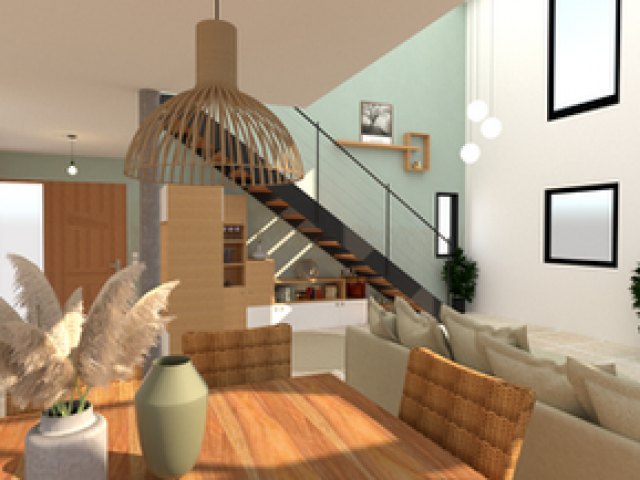 Transformation d’un salon avec mezzanine dans une maison contemporaine à Puyloubier