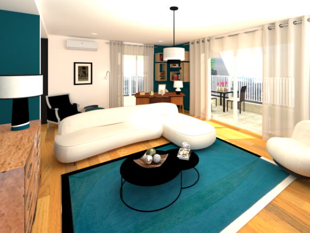 Transformation colorée d’un appartement contemporain - Style Sarah Lavoine