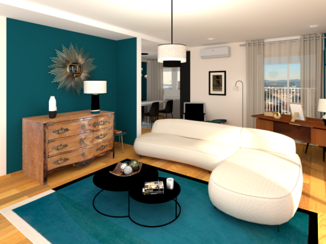 Transformation colorée d’un appartement contemporain - Style Sarah Lavoine