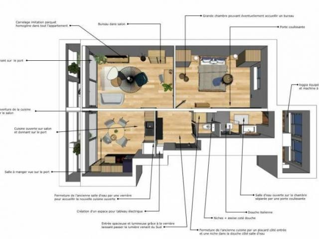 Transformation d’un appartement à louer avec vue sur le Vieux-Port à Marseille