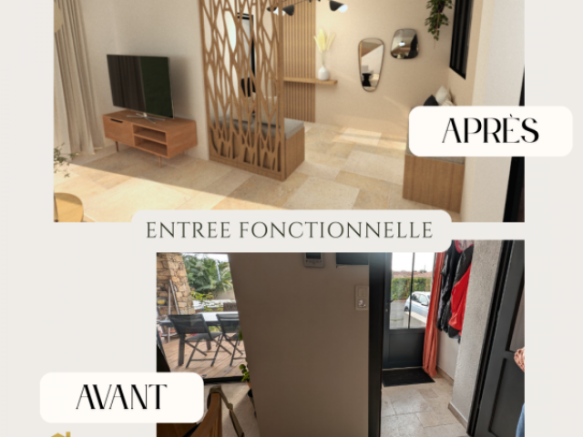 Salon contemporain à Vitrolles aux tonalités douces terracotta