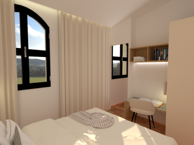 Suite parentale contemporaine et salle d’eau élégante à Puyloubier