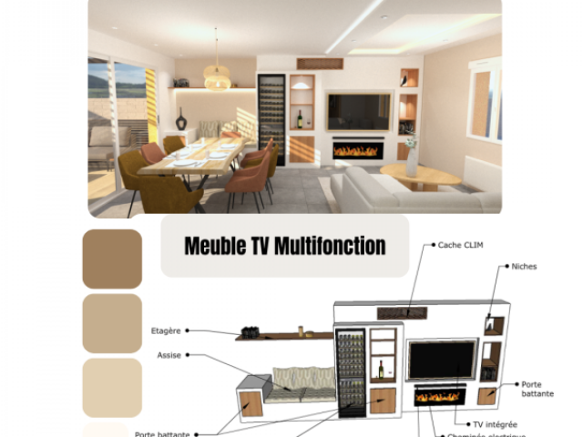 Meuble TV sur mesure : design, fonctionnalité et gain de place réunis