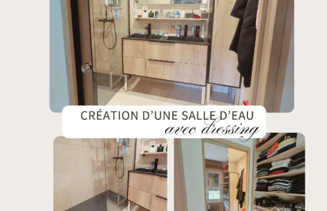 Salle de bain pour suite parentale avec dressing – Confort, style et fonctionnalité