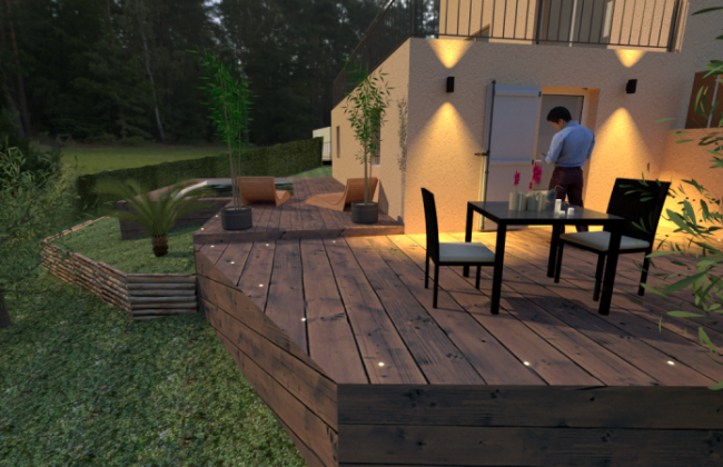 Conception d’une terrasse en bois élégante au bord d’une piscine