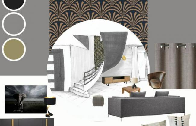 Villa à Aix-en-Provence : décoration intérieure au style africain contemporain