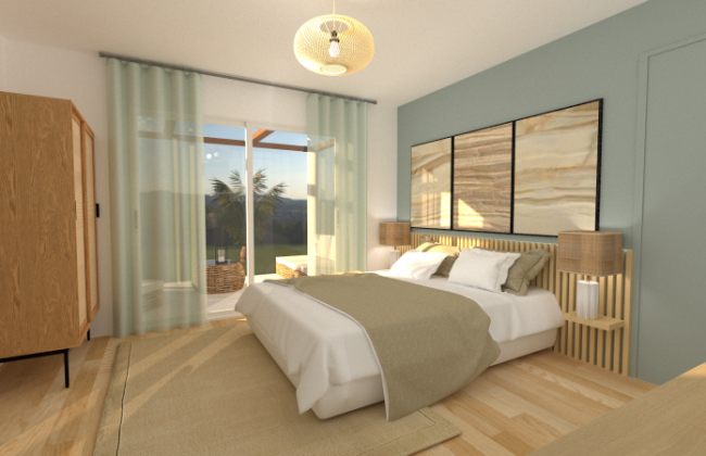 Suite Parentale Nature et Confort dans les Tons Vert d’Eau