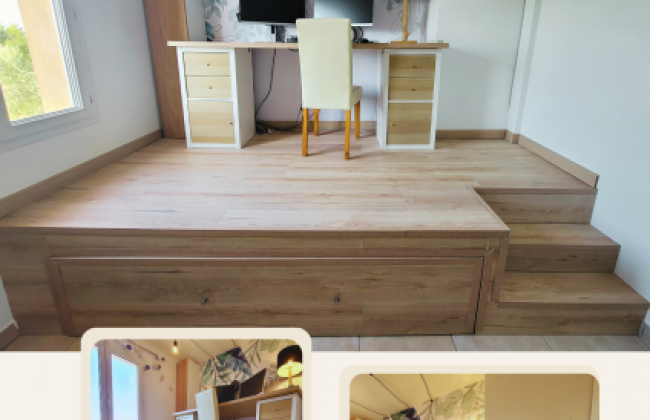 Chambre d’Amis Transformée en Bureau pour Télétravail près d’Aix-en-Provence