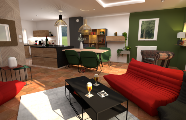 Rénovation complète d’un salon / salle à manger dans une villa à Aix-en-Provence